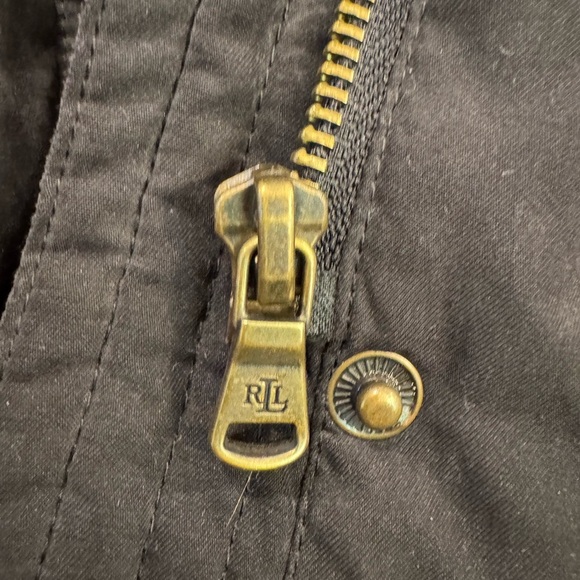 🔵 Ralph Lauren Women's Black Faux fur hood Jacket Parka Size Small - Picture 11 of 11